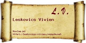 Leskovics Vivien névjegykártya